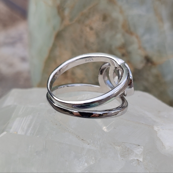Love Knot, 2-Band Puzzle Ring, .925 Sterling Silver, size 7 - Picture 7 of 7